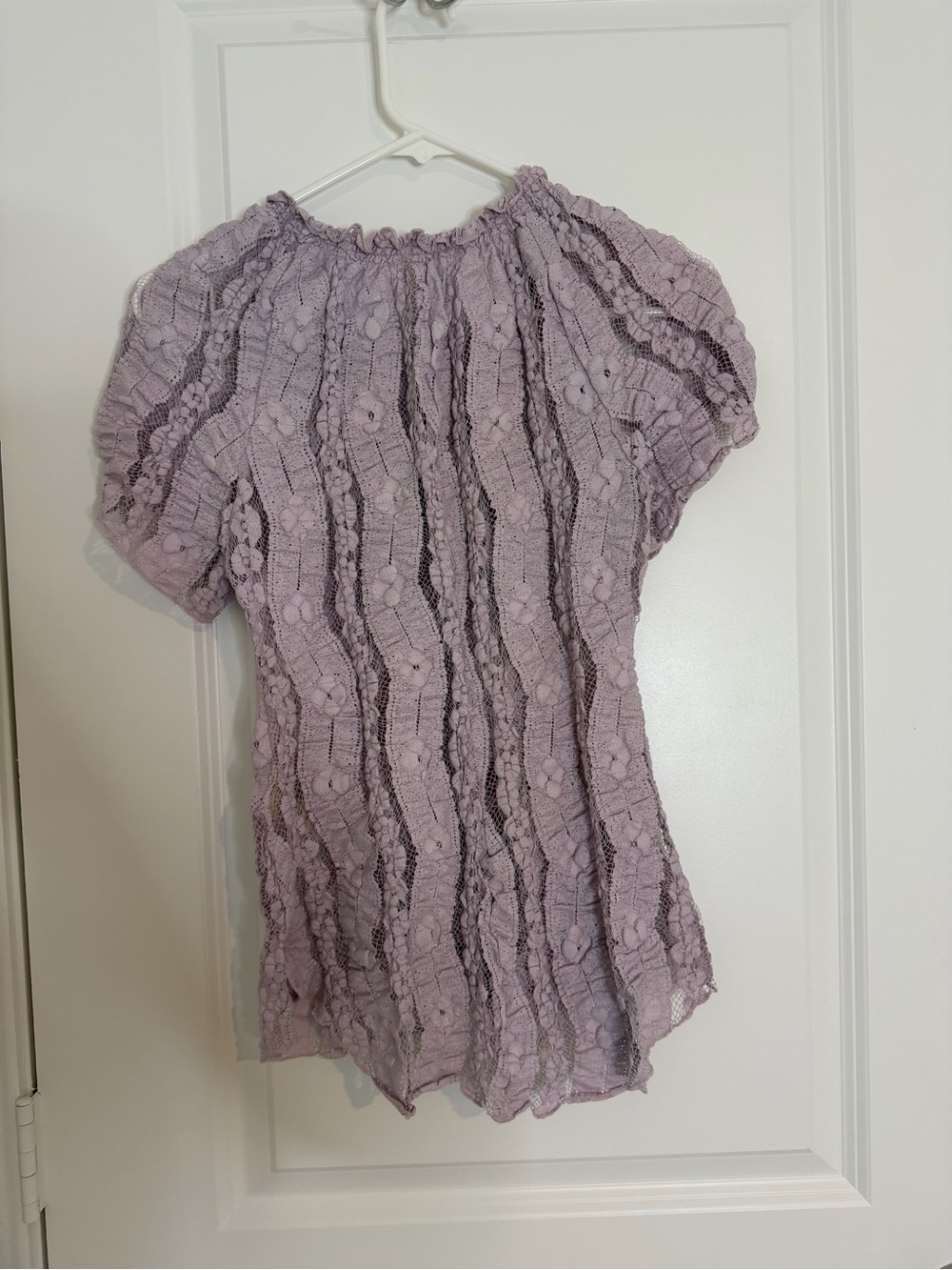 Free People Lilac Ruffled Button-Front Blouse - Picture 3 of 3